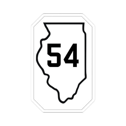 Illinois 54 1926 (Illinois) (Road Sign) STICKER Vinyl Kiss-Cut Decal 3 Inch White - The Sticker Space