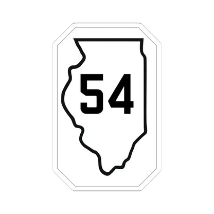 Illinois 54 1926 (Illinois) (Road Sign) STICKER Vinyl Kiss-Cut Decal 4 Inch White - The Sticker Space