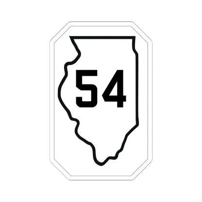 Illinois 54 1926 (Illinois) (Road Sign) STICKER Vinyl Kiss-Cut Decal 6 Inch White - The Sticker Space