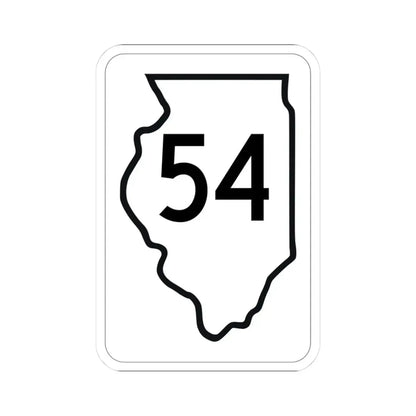 Illinois 54 1950 (Illinois) (Road Sign) STICKER Vinyl Kiss-Cut Decal 3 Inch White - The Sticker Space