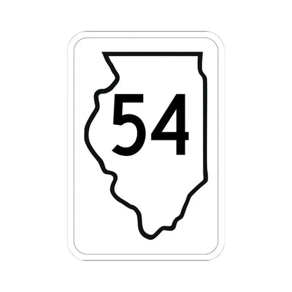 Illinois 54 1950 (Illinois) (Road Sign) STICKER Vinyl Kiss-Cut Decal 4 Inch White - The Sticker Space