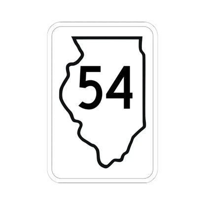 Illinois 54 1950 (Illinois) (Road Sign) STICKER Vinyl Kiss-Cut Decal 6 Inch White - The Sticker Space