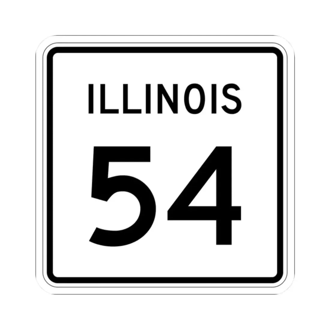 Illinois 54 (Illinois) (Road Sign) STICKER Vinyl Kiss-Cut Decal 2 Inch White - The Sticker Space