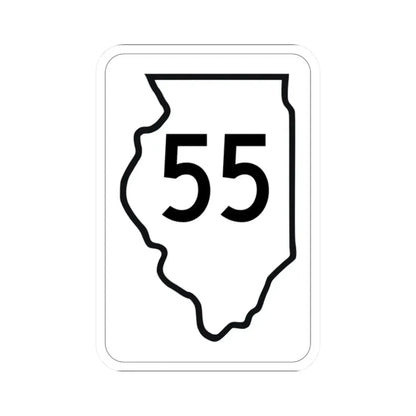 Illinois 55 1950 (Illinois) (Road Sign) STICKER Vinyl Kiss-Cut Decal 2 Inch White - The Sticker Space