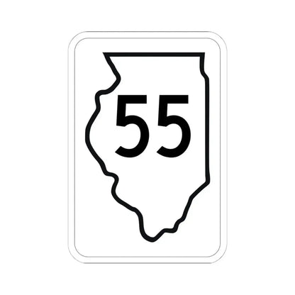 Illinois 55 1950 (Illinois) (Road Sign) STICKER Vinyl Kiss-Cut Decal 6 Inch White - The Sticker Space