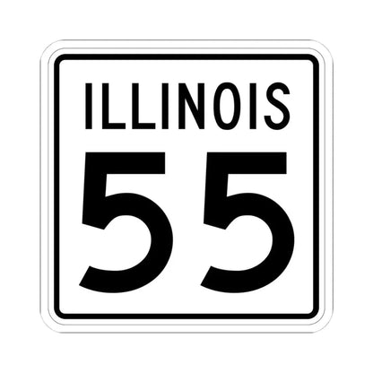 Illinois 55 1960 (Illinois) (Road Sign) STICKER Vinyl Kiss-Cut Decal 4 Inch White - The Sticker Space