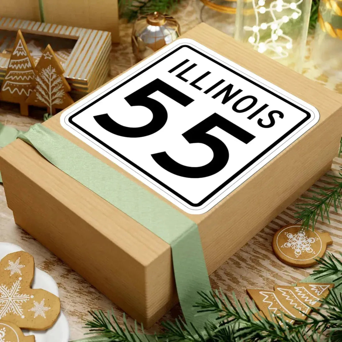 Illinois 55 1960 (Illinois) (Road Sign) STICKER Vinyl Kiss-Cut Decal - The Sticker Space