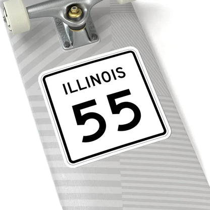 Illinois 55 (Illinois) (Road Sign) STICKER Vinyl Kiss-Cut Decal - The Sticker Space