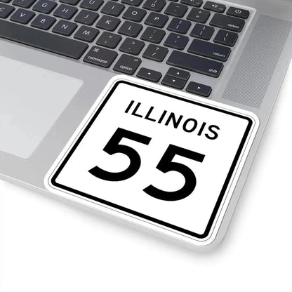 Illinois 55 (Illinois) (Road Sign) STICKER Vinyl Kiss-Cut Decal - The Sticker Space
