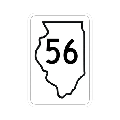 Illinois 56 1950 (Illinois) (Road Sign) STICKER Vinyl Kiss-Cut Decal 3 Inch White - The Sticker Space