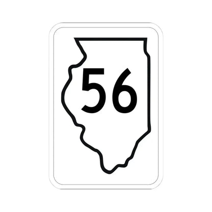 Illinois 56 1950 (Illinois) (Road Sign) STICKER Vinyl Kiss-Cut Decal 4 Inch White - The Sticker Space