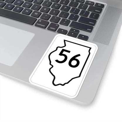 Illinois 56 1950 (Illinois) (Road Sign) STICKER Vinyl Kiss-Cut Decal - The Sticker Space
