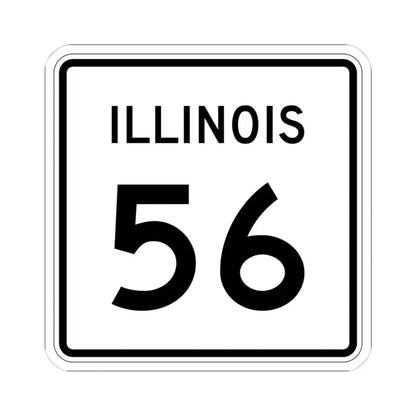 Illinois 56 (Illinois) (Road Sign) STICKER Vinyl Kiss-Cut Decal 4 Inch White - The Sticker Space