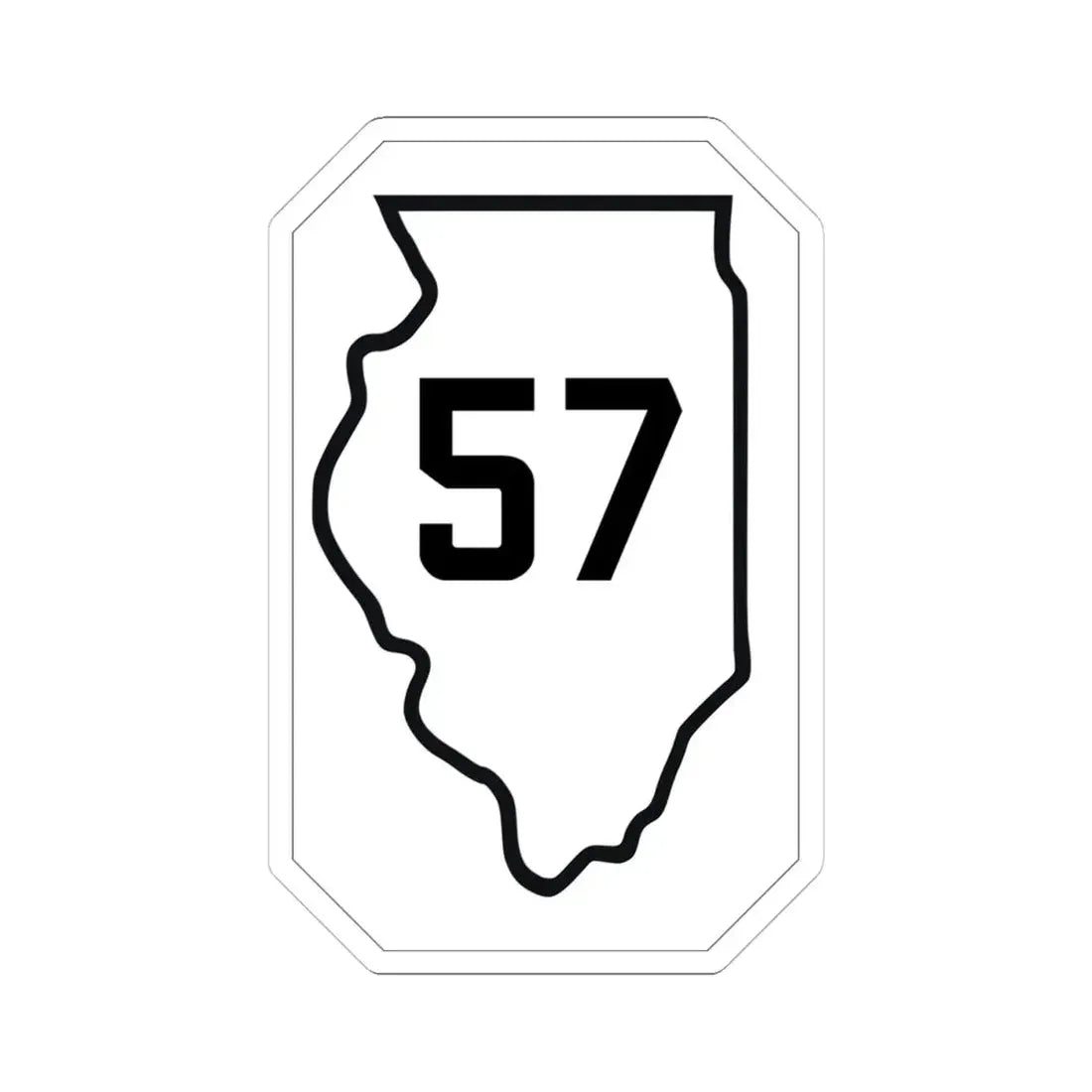 Illinois 57 1926 (Illinois) (Road Sign) STICKER Vinyl Kiss-Cut Decal 4 Inch White - The Sticker Space