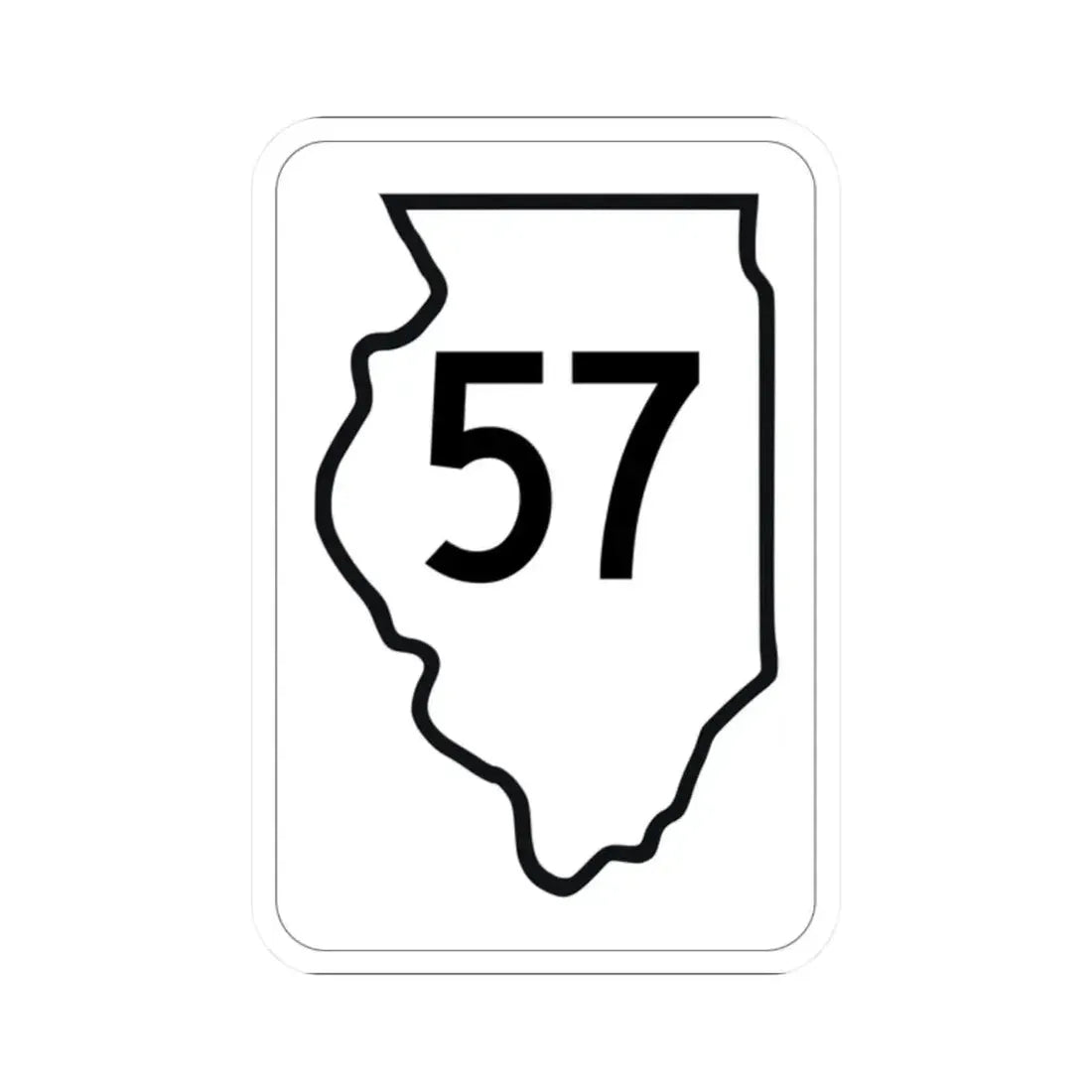 Illinois 57 1950 (Illinois) (Road Sign) STICKER Vinyl Kiss-Cut Decal 2 Inch White - The Sticker Space