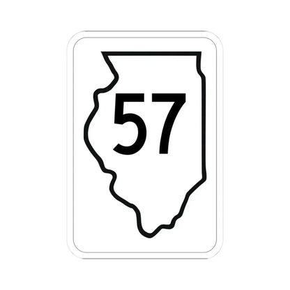 Illinois 57 1950 (Illinois) (Road Sign) STICKER Vinyl Kiss-Cut Decal 3 Inch White - The Sticker Space