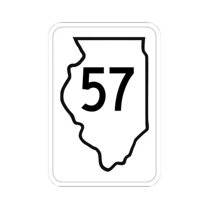 Illinois 57 1950 (Illinois) (Road Sign) STICKER Vinyl Kiss-Cut Decal 4 Inch White - The Sticker Space