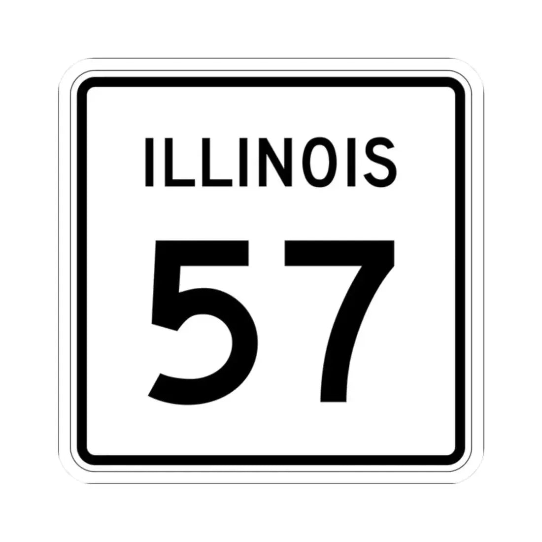 Illinois 57 (Illinois) (Road Sign) STICKER Vinyl Kiss-Cut Decal 2 Inch White - The Sticker Space