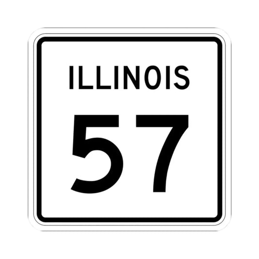 Illinois 57 (Illinois) (Road Sign) STICKER Vinyl Kiss-Cut Decal 2 Inch White - The Sticker Space