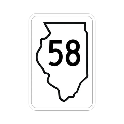 Illinois 58 1950 (Illinois) (Road Sign) STICKER Vinyl Kiss-Cut Decal 3 Inch White - The Sticker Space