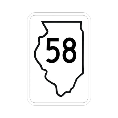 Illinois 58 1950 (Illinois) (Road Sign) STICKER Vinyl Kiss-Cut Decal 4 Inch White - The Sticker Space