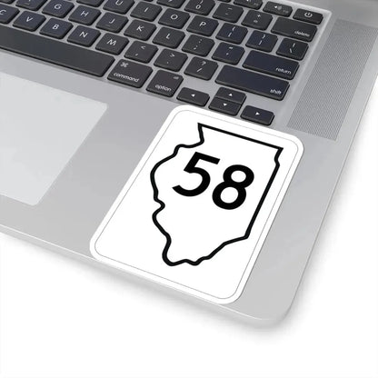 Illinois 58 1950 (Illinois) (Road Sign) STICKER Vinyl Kiss-Cut Decal - The Sticker Space