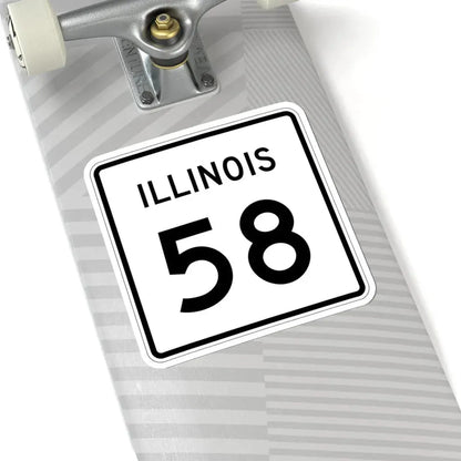 Illinois 58 (Illinois) (Road Sign) STICKER Vinyl Kiss-Cut Decal - The Sticker Space