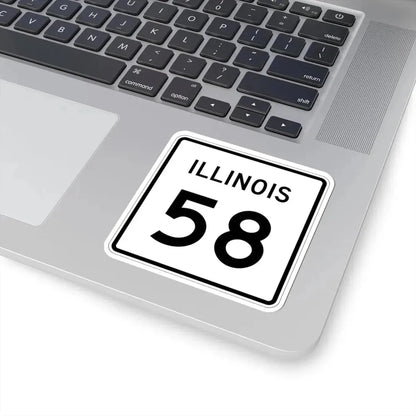 Illinois 58 (Illinois) (Road Sign) STICKER Vinyl Kiss-Cut Decal - The Sticker Space