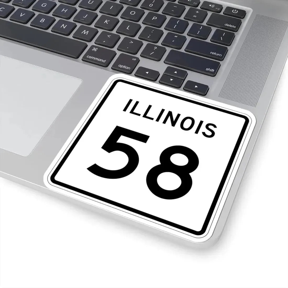 Illinois 58 (Illinois) (Road Sign) STICKER Vinyl Kiss-Cut Decal - The Sticker Space