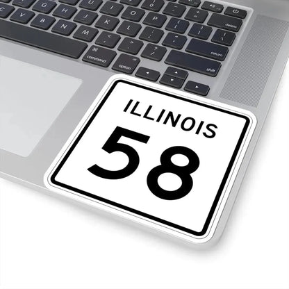 Illinois 58 (Illinois) (Road Sign) STICKER Vinyl Kiss-Cut Decal - The Sticker Space