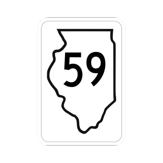 Illinois 59 1950 (Illinois) (Road Sign) STICKER Vinyl Kiss-Cut Decal 2 Inch White - The Sticker Space