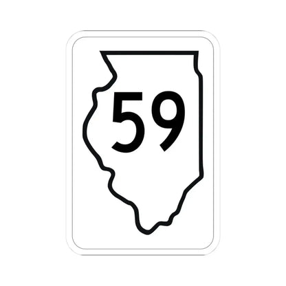 Illinois 59 1950 (Illinois) (Road Sign) STICKER Vinyl Kiss-Cut Decal 3 Inch White - The Sticker Space