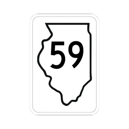 Illinois 59 1950 (Illinois) (Road Sign) STICKER Vinyl Kiss-Cut Decal 4 Inch White - The Sticker Space