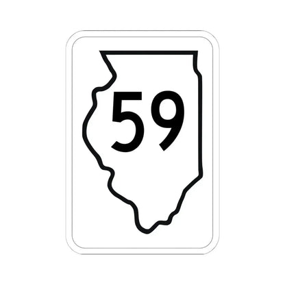 Illinois 59 1950 (Illinois) (Road Sign) STICKER Vinyl Kiss-Cut Decal 6 Inch White - The Sticker Space