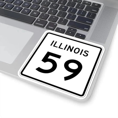 Illinois 59 (Illinois) (Road Sign) STICKER Vinyl Kiss-Cut Decal - The Sticker Space