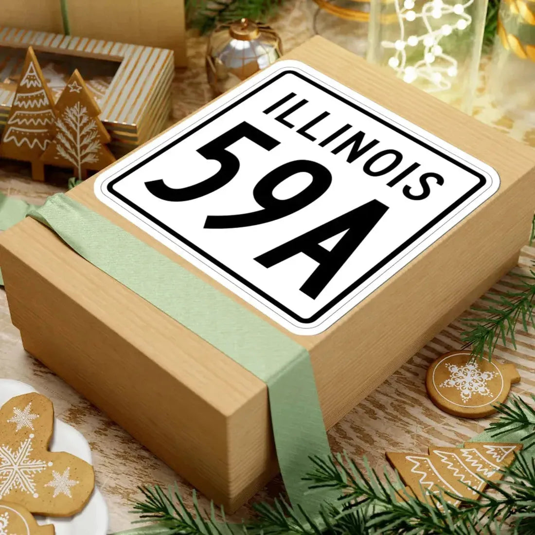 Illinois 59A 1960 (Illinois) (Road Sign) STICKER Vinyl Kiss-Cut Decal - The Sticker Space