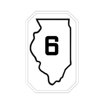 Illinois 6 1926 (Illinois) (Road Sign) STICKER Vinyl Kiss-Cut Decal 6 Inch White - The Sticker Space