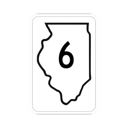 Illinois 6 1950 (Illinois) (Road Sign) STICKER Vinyl Kiss-Cut Decal 2 Inch White - The Sticker Space