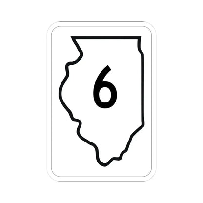 Illinois 6 1950 (Illinois) (Road Sign) STICKER Vinyl Kiss-Cut Decal 3 Inch White - The Sticker Space