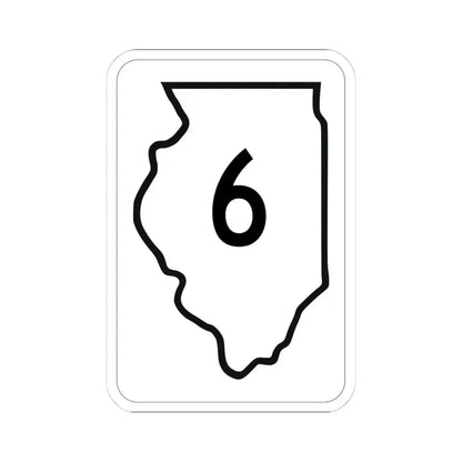 Illinois 6 1950 (Illinois) (Road Sign) STICKER Vinyl Kiss-Cut Decal 4 Inch White - The Sticker Space
