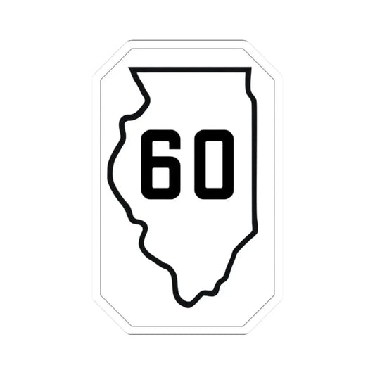 Illinois 60 1926 (Illinois) (Road Sign) STICKER Vinyl Kiss-Cut Decal 2 Inch White - The Sticker Space