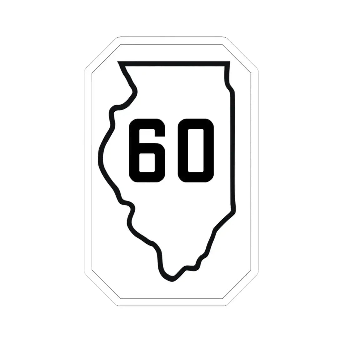 Illinois 60 1926 (Illinois) (Road Sign) STICKER Vinyl Kiss-Cut Decal 3 Inch White - The Sticker Space
