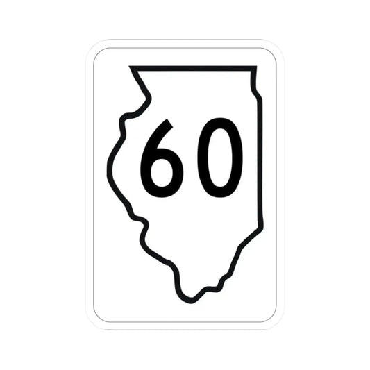Illinois 60 1950 (Illinois) (Road Sign) STICKER Vinyl Kiss-Cut Decal 2 Inch White - The Sticker Space