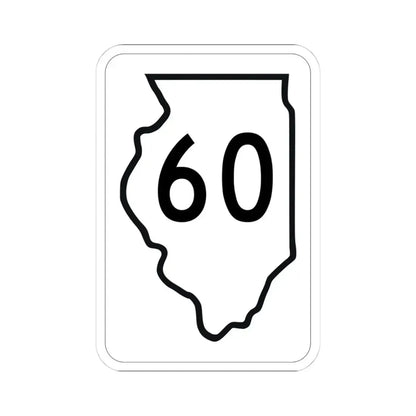 Illinois 60 1950 (Illinois) (Road Sign) STICKER Vinyl Kiss-Cut Decal 4 Inch White - The Sticker Space