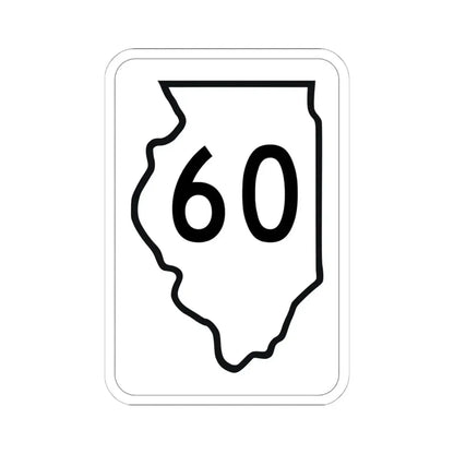 Illinois 60 1950 (Illinois) (Road Sign) STICKER Vinyl Kiss-Cut Decal 6 Inch White - The Sticker Space