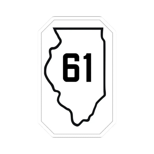 Illinois 61 1926 (Illinois) (Road Sign) STICKER Vinyl Kiss-Cut Decal 2 Inch White - The Sticker Space