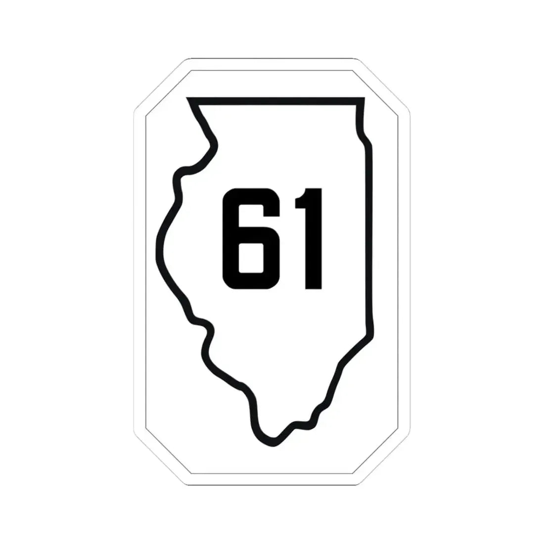 Illinois 61 1926 (Illinois) (Road Sign) STICKER Vinyl Kiss-Cut Decal 3 Inch White - The Sticker Space