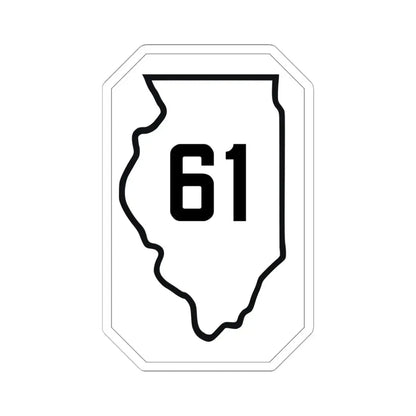 Illinois 61 1926 (Illinois) (Road Sign) STICKER Vinyl Kiss-Cut Decal 6 Inch White - The Sticker Space