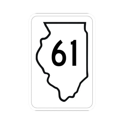 Illinois 61 1950 (Illinois) (Road Sign) STICKER Vinyl Kiss-Cut Decal 2 Inch White - The Sticker Space