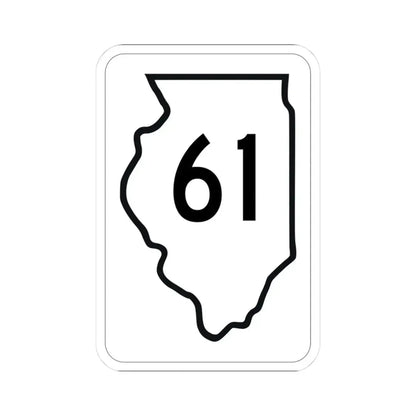Illinois 61 1950 (Illinois) (Road Sign) STICKER Vinyl Kiss-Cut Decal 3 Inch White - The Sticker Space